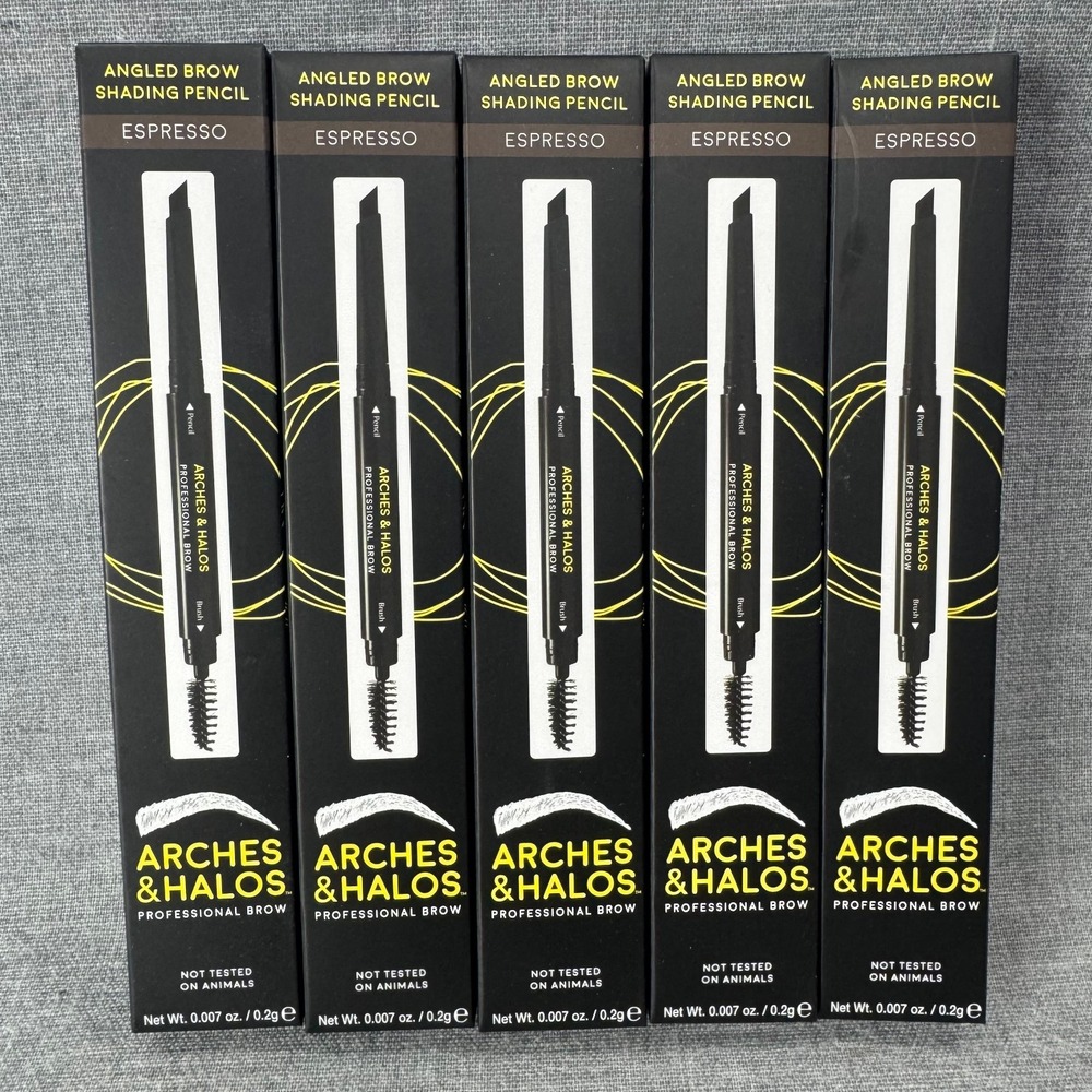 Arches & Halos Angled Brow Shading Pencil Espresso 0.007 oz 5 Pack New Sealed